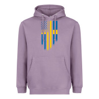 Lavender Sweden Swedish Roots American Flag | Canadian Roots Heavyweight Hoodie - artisFamous