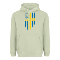 Matcha Sweden Swedish Roots American Flag | Canadian Roots Heavyweight Hoodie - artisFamous