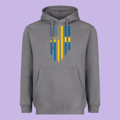 Sweden Swedish Roots American Flag | Canadian Roots Heavyweight Hoodie Designed By Artisfamous