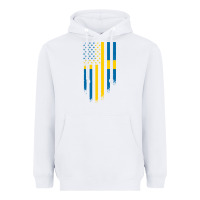 White Sweden Swedish Roots American Flag | Canadian Roots Heavyweight Hoodie - artisFamous
