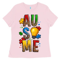 Bubblegum Pink ausome autism Ladies Tee - OliviaCreatesArt