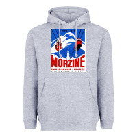 Heather Grey Savoie France Blue Heavyweight Hoodie - artisFamous