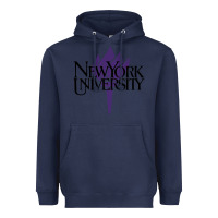 Navy New York University Heavyweight Hoodie - artisFamous