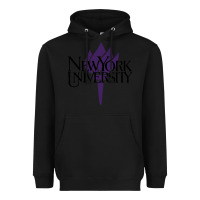 Black New York University Heavyweight Hoodie - artisFamous