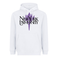 White New York University Heavyweight Hoodie - artisFamous