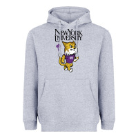 Heather Grey New York University Heavyweight Hoodie - artisFamous