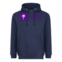 Navy nyu new york university purple Heavyweight Hoodie - artisFamous