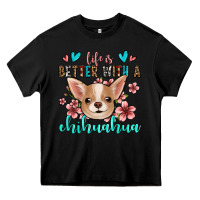 Black life is better with a chihuahua Heavy Core Tee - Jasminsmagicworld
