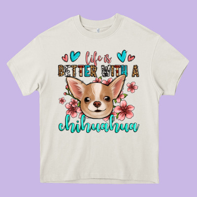 Life Is Better With A Chihuahua Heavy Core Tee Designed By Jasminsmagicworld