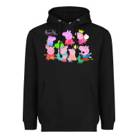 Black Peppa Pig Heavyweight Hoodie - artisFamous