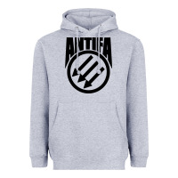 Heather Grey anti blue check action Heavyweight Hoodie - artisFamous
