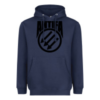 Navy anti blue check action Heavyweight Hoodie - artisFamous