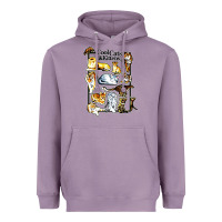 Lavender cool cats and kittens Heavyweight Hoodie - artisFamous