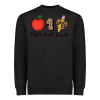 Black hello first grade leopard 3200x2400 Heavyweight Sweatshirt - AdoDesignShop