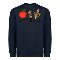Navy hello first grade leopard 3200x2400 Heavyweight Sweatshirt - AdoDesignShop