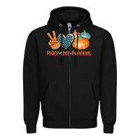 Black peace love pumpkins Zipper Hoodie - AdoDesignShop