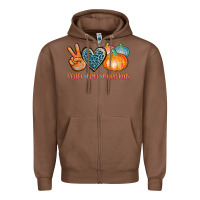Chestnut peace love pumpkins Zipper Hoodie - AdoDesignShop