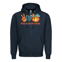 Navy peace love pumpkins Zipper Hoodie - AdoDesignShop