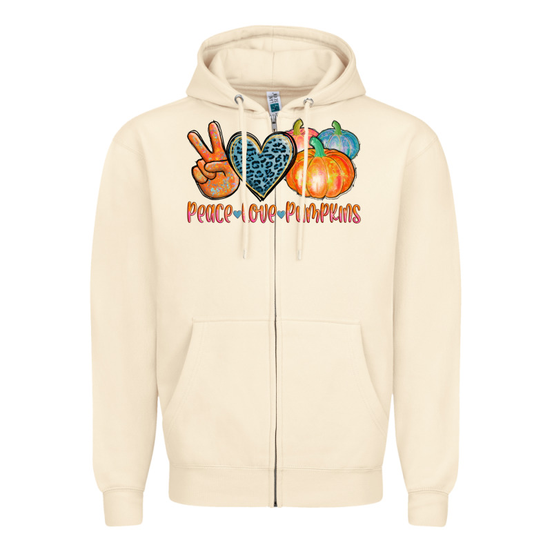 Peace Love Pumpkins Zipper Hoodie by AdoDesignShop | Teevron