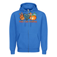 True Royal peace love pumpkins Zipper Hoodie - AdoDesignShop