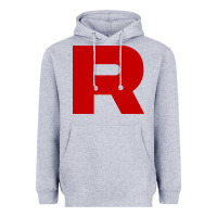 Heather Grey r is team rocket Heavyweight Hoodie - artisFamous