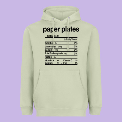 Paper Plates Nutrition Facts Funny Thanksgiving Christmas Heavyweight Hoodie Designed By Artisfamous