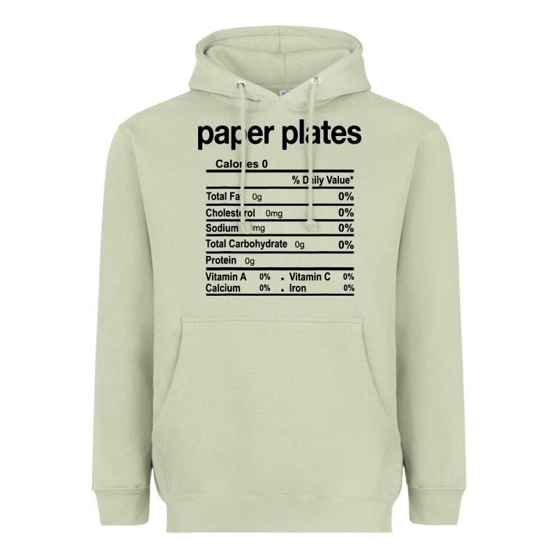 Paper Plates Nutrition Facts Funny Thanksgiving Christmas Heavyweight Hoodie by artisFamous | Teevron