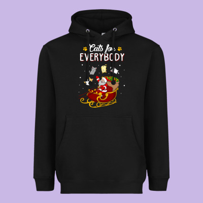 Cats For Everybody Cat Christmas Ugly Christmas Sweatshirt Heavyweight Hoodie Designed By Artisfamous