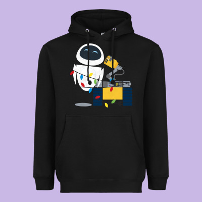 Wall E Eve Christmas Light Wrap Graphic T Shirt Heavyweight Hoodie Designed By Artisfamous