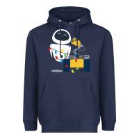 Navy wall e eve christmas light wrap graphic t shirt Heavyweight Hoodie - artisFamous