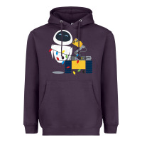 Plum wall e eve christmas light wrap graphic t shirt Heavyweight Hoodie - artisFamous