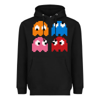 Black pacman ghosts cool retro 80s Heavyweight Hoodie - artisFamous