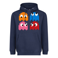 Navy pacman ghosts cool retro 80s Heavyweight Hoodie - artisFamous