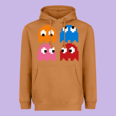 Pacman Ghosts Cool Retro 80s Heavyweight Hoodie Designed By Artisfamous