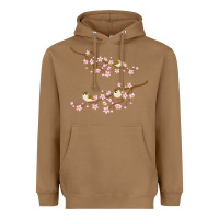 Toasted Coconut cherry blossom sakura with bird Heavyweight Hoodie - artisFamous