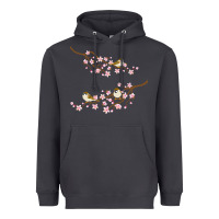 Smoke cherry blossom sakura with bird Heavyweight Hoodie - artisFamous