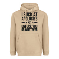 Mushroom i suck at apologies so unfuck you or whatever swearing black Heavyweight Hoodie - artisFamous