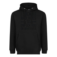 Black i suck at apologies so unfuck you or whatever swearing black Heavyweight Hoodie - artisFamous