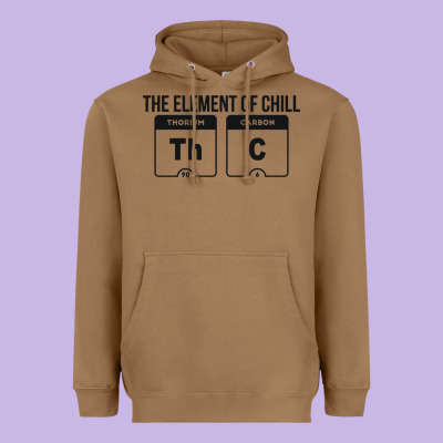 Mens The Element Of Chill Thc Marijuana Joke Black Heavyweight Hoodie Designed By Artisfamous