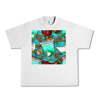 Lunar Rock fish coffee cups and reeds with paper boat and leopard lake seamless p Urban Heavy Tee - BundleAndBundleShop