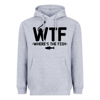 Heather Grey where's the fish Heavyweight Hoodie - artisFamous