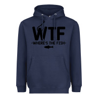 Navy where's the fish Heavyweight Hoodie - artisFamous