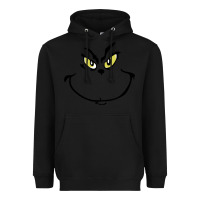 Black Grinch Face Heavyweight Hoodie - artisFamous