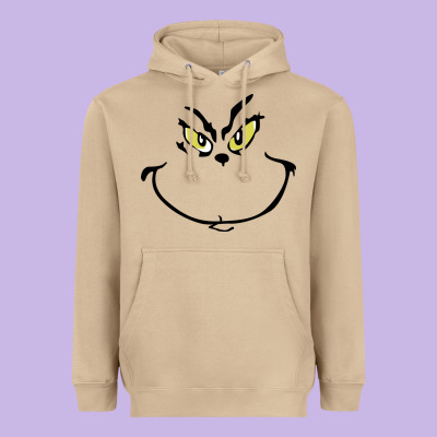 Grinch Face Heavyweight Hoodie Designed By Artisfamous