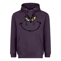 Plum Grinch Face Heavyweight Hoodie - artisFamous