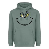 Sage Grinch Face Heavyweight Hoodie - artisFamous