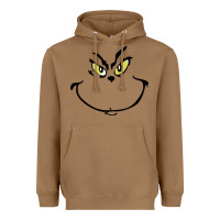 Toasted Coconut Grinch Face Heavyweight Hoodie - artisFamous