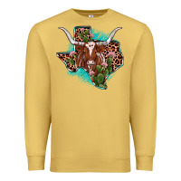 Antique Gold texas longhorn texas map Premium Sweatshirt - JahusDesignShop