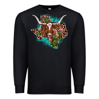 Black texas longhorn texas map Premium Sweatshirt - JahusDesignShop