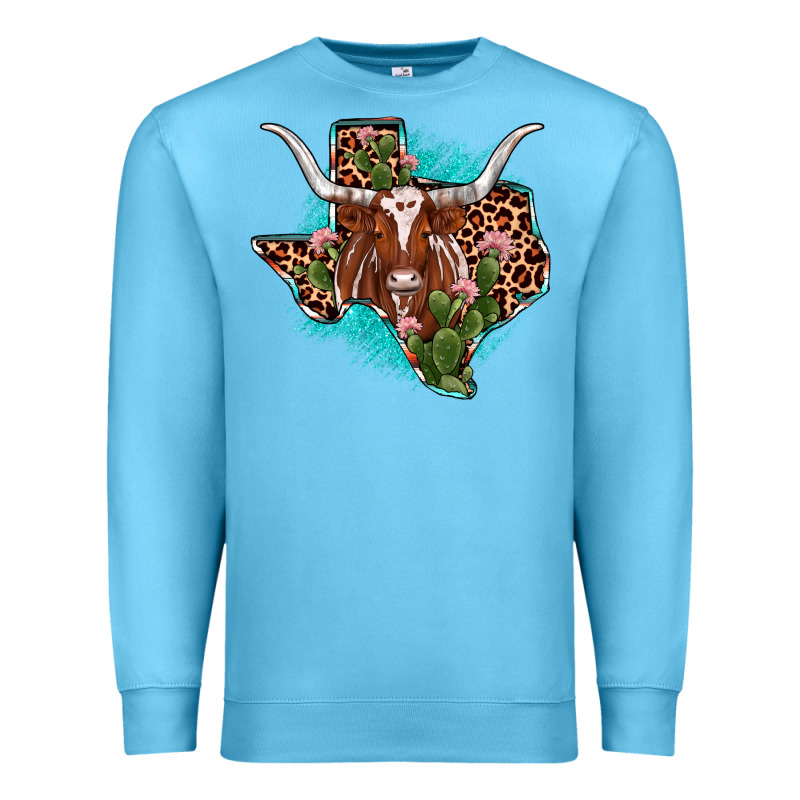 Texas Longhorn Texas Map Premium Sweatshirt by JahusDesignShop | Teevron
